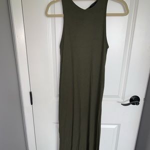 Army green maxi dress